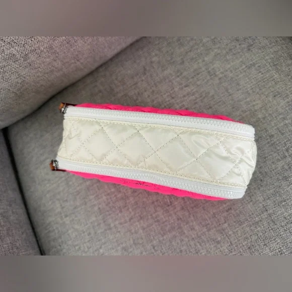 MZ Wallace Neon Pink/Pearl Metallic Sam Pouch - Picture 8 of 9